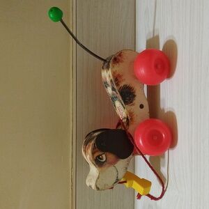 Vintage 1968 Fisher Price Little Snoopy Plastic Pull-Along Child Toy